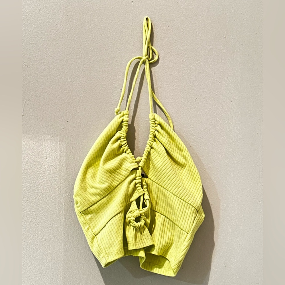 Target Bright Yellow Ruched Tank Top